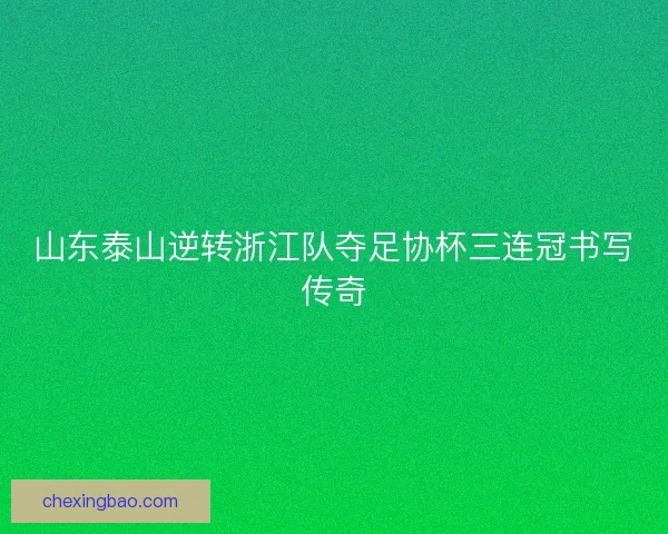 山东泰山逆转浙江队夺足协杯三连冠书写传奇