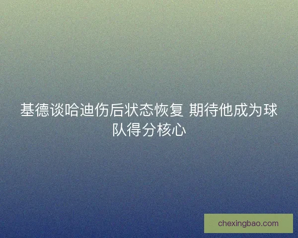 基德谈哈迪伤后状态恢复 期待他成为球队得分核心